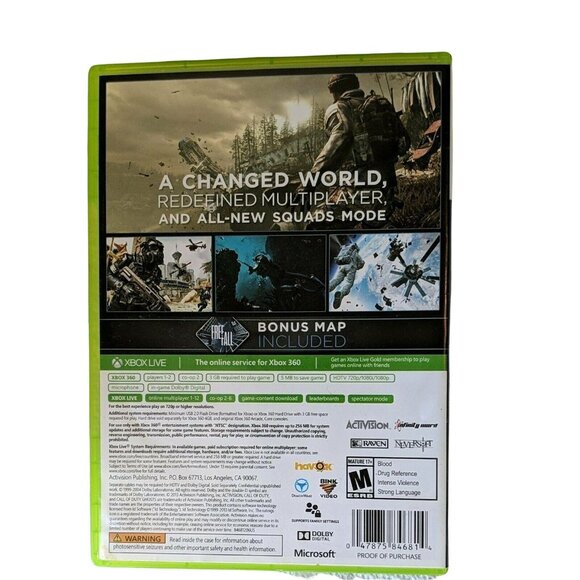 Call Of Duty: Ghosts Xbox 360 Game Disc With Bonus Map & Xbox Live Gold Trial - Picture 2 of 5